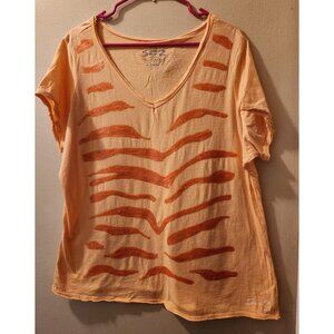 Seven7 Orange Animal Stripe Ladies Shirt 3XL